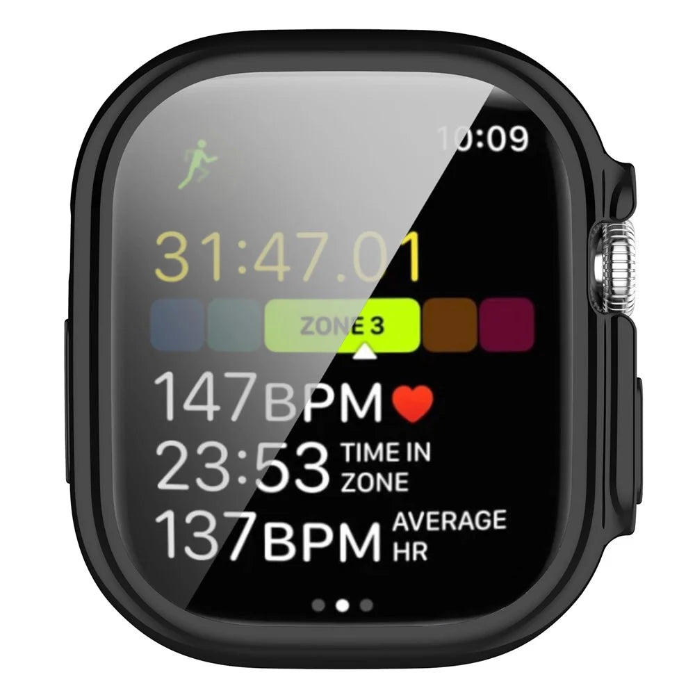 For Apple Watch Ultra 3 / Ultra 2 / Ultra 49mm Electroplating Soft TPU Cover All-inclusive Protective Watch Case - Black - 6