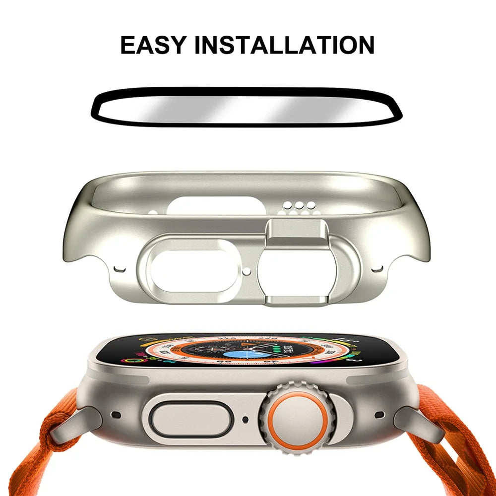ENKAY HAT PRINCE For Apple Watch Ultra 3 / Ultra 2 / Ultra 49mm Rubberized PC Watch Case Shockproof Protective Cover + 9H Screen Protector - Silver - 6