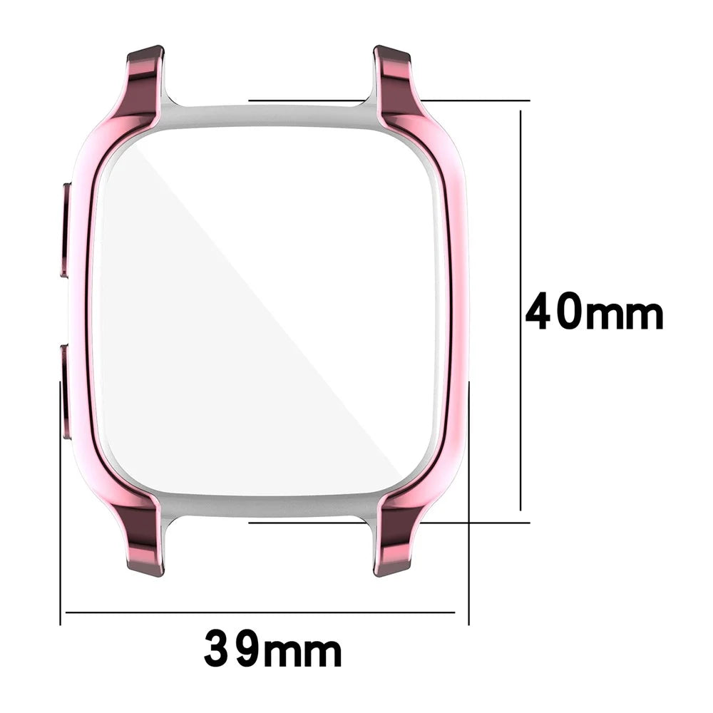 For Garmin Venu Sq / Venu Sq Music / Venu Sq 2 / Venu Sq 2 Music Soft TPU Watch Case Electroplate Edges Full Coverage Shockproof Bumper Protective Cover - Pink - 6