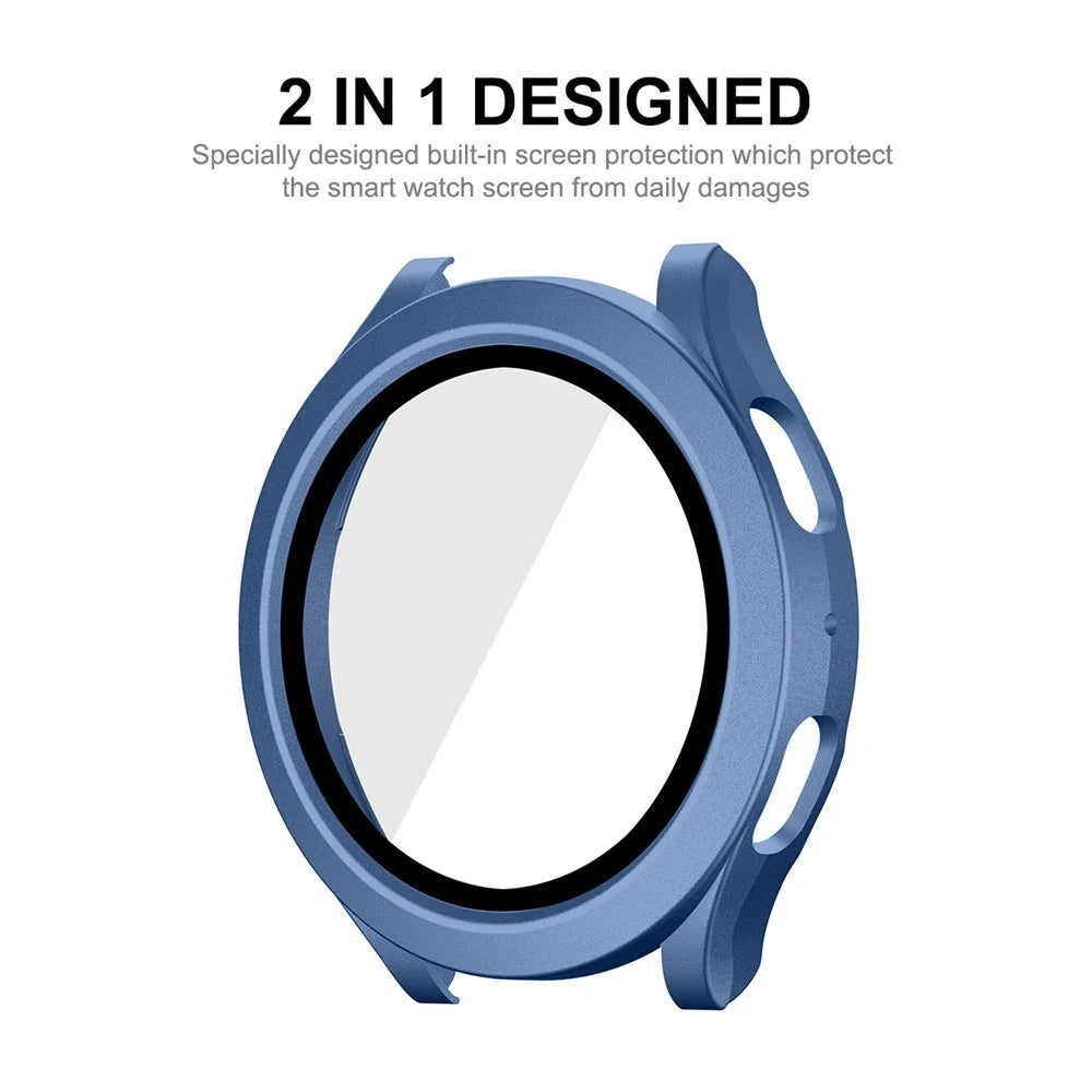 ENKAY HAT PRINCE For Samsung Galaxy Watch 4 / 5 44mm Anti-Moisture Waterproof Cover with Tempered Glass Screen Protector Hard PC All-Around Protective Case - Blue - 2
