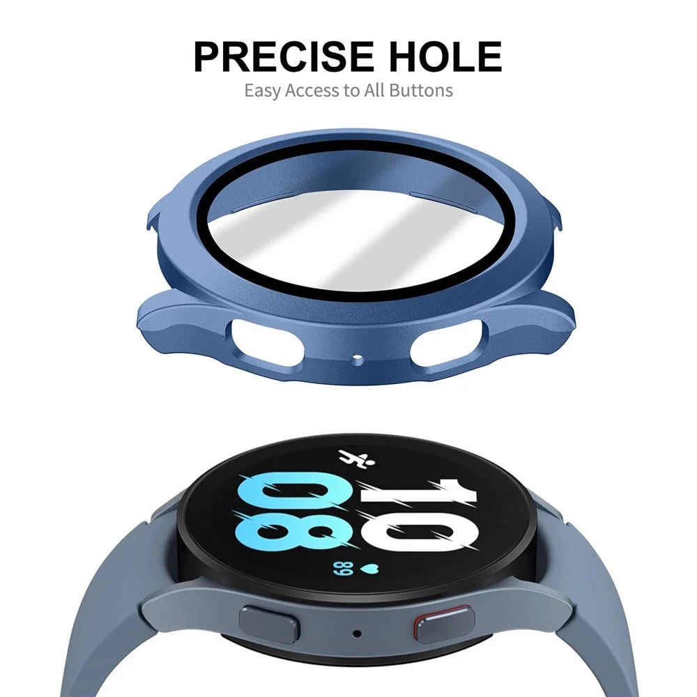 ENKAY HAT PRINCE For Samsung Galaxy Watch 4 / 5 44mm Anti-Moisture Waterproof Cover with Tempered Glass Screen Protector Hard PC All-Around Protective Case - Blue - 5