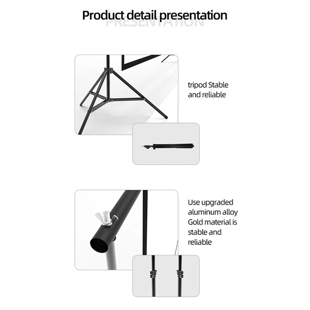 100-Inch Outdoor Photo Video Studio Adjustable Milk Silk White Background Backdrop Support System Tripod Stand 220x125CM - 7