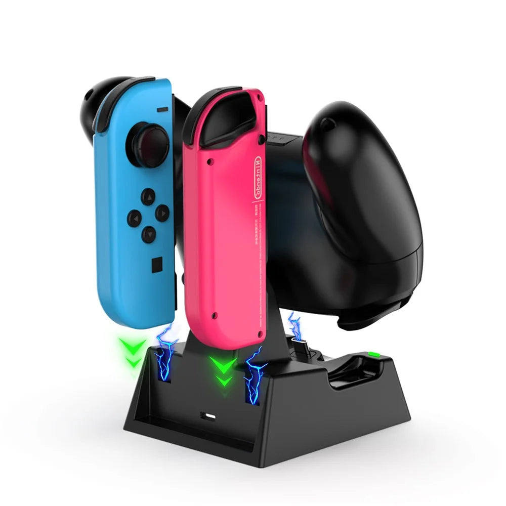DSS-100 Type-C Charger Stand Charging Dock Station Display Holder Game Accessories for Nintendo Switch / Switch OLED / Switch Lite Game Controller - Black - 2