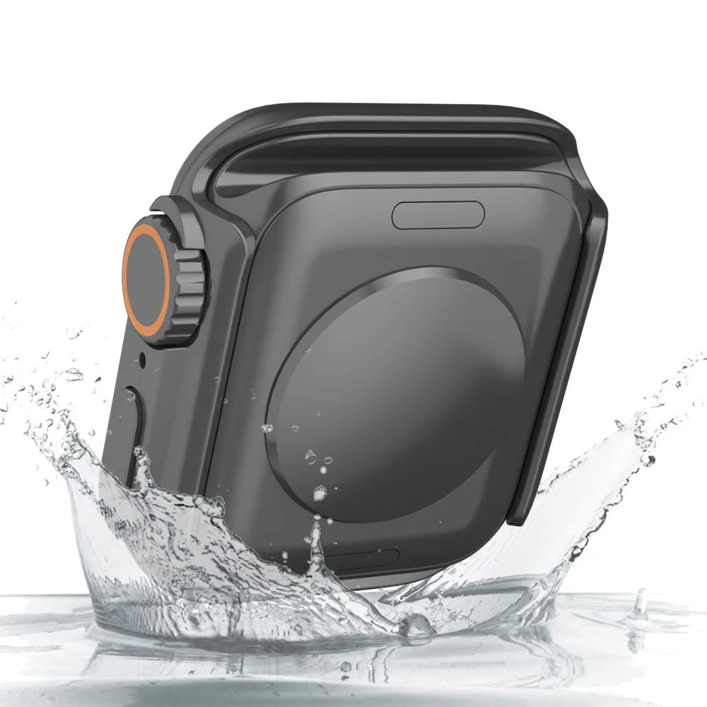 Watch Cover for Apple Watch Series SE3 / SE2 / SE1 / 6 / 5 / 4 44mm Waterproof PC Watch Case with Tempered Glass Screen Protector - Black - 7