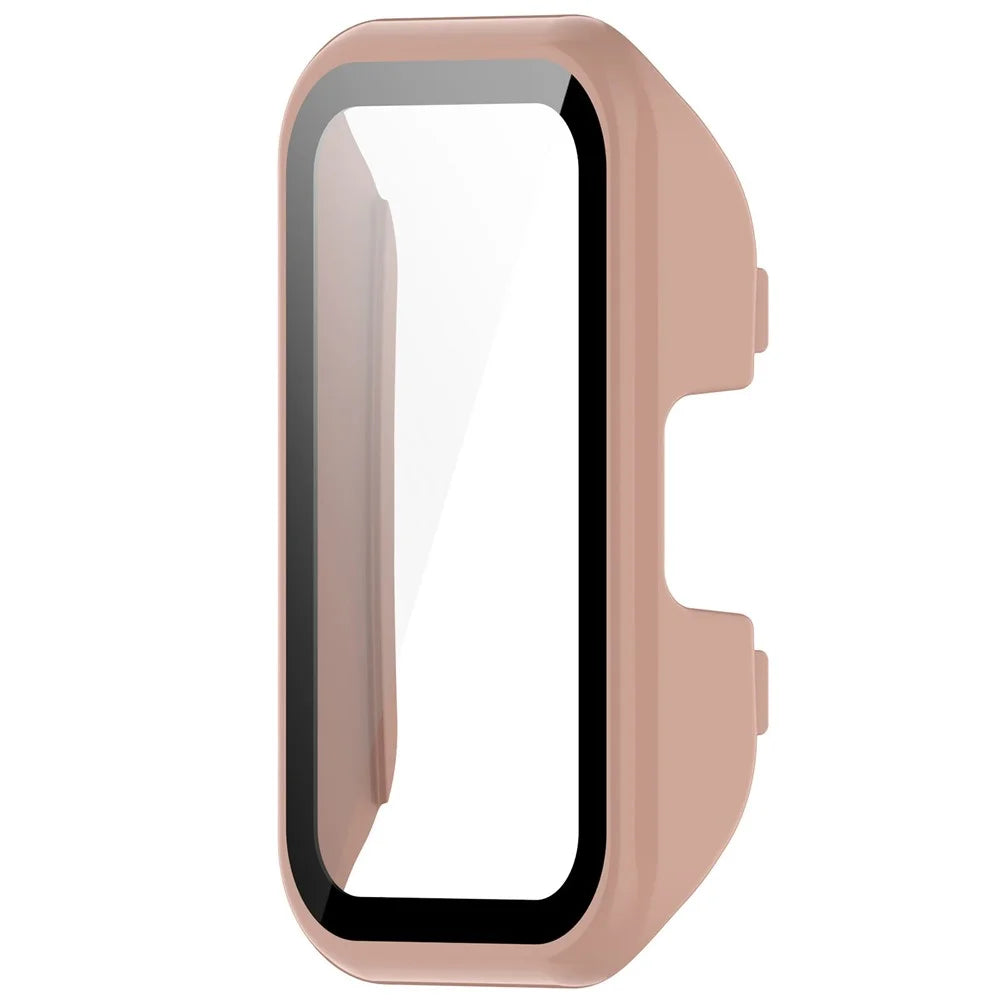 For Huawei Band 8 / Band 8 NFC / Band 9 / Band 9 NFC All Around Hard PC Watch Case Cover with HD Tempered Glass Film - Pink - 2