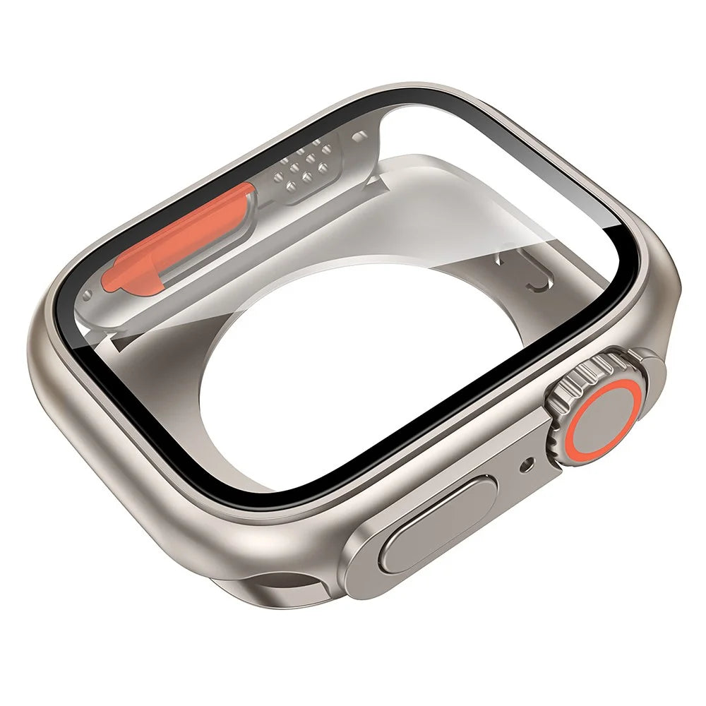 PC Watch Case for Apple Watch Series SE3 / SE2 / SE1 / 6 / 5 / 4 40mm , Full Coverage Protective Cover with Tempered Glass Screen Protector - Starlight - 3