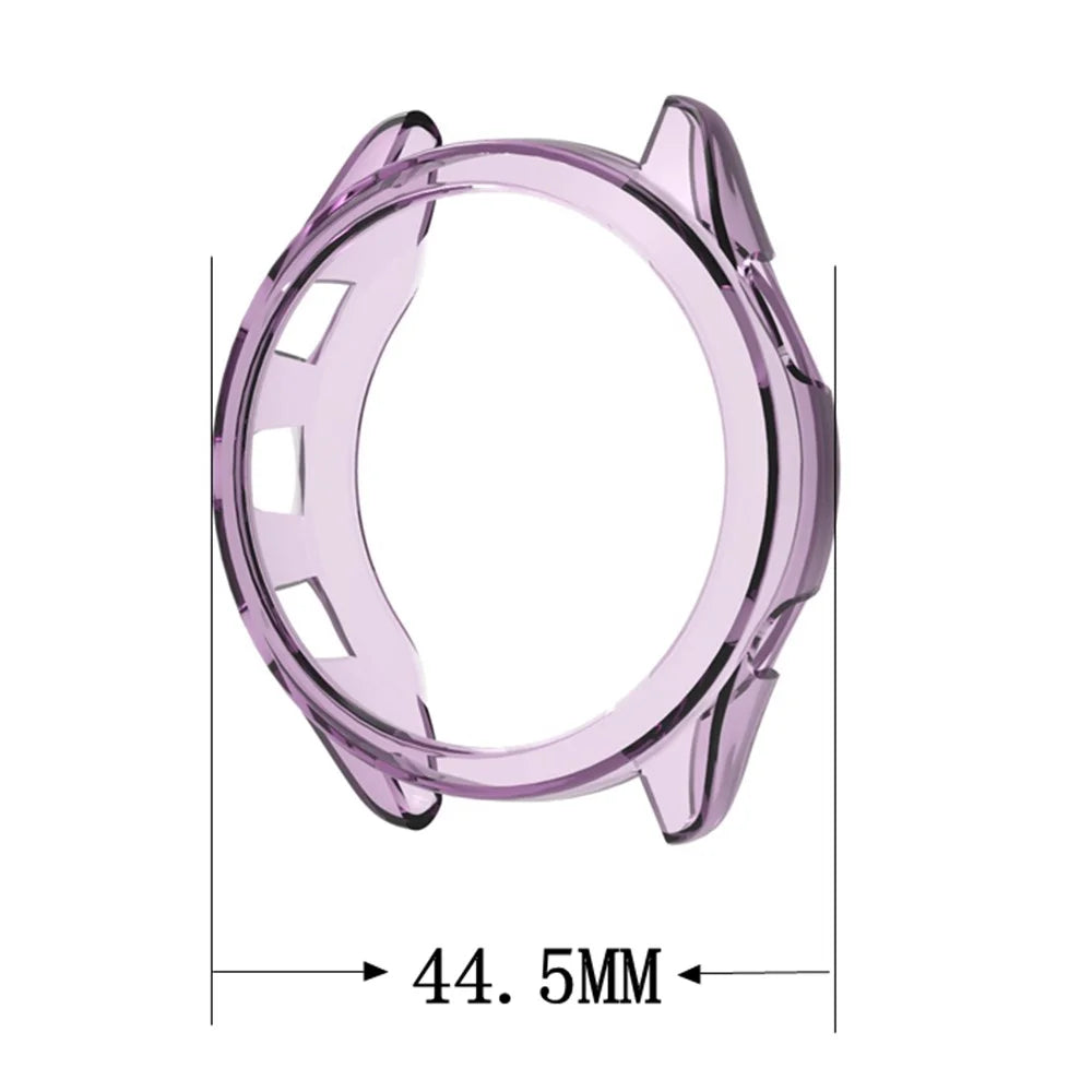 For Garmin Forerunner 265S TPU Watch Case Hollow Anti-scratch Watch Frame - Transparent Purple - 5