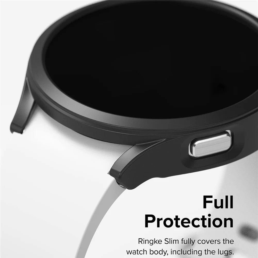 For Samsung Galaxy Watch6 40mm Hard PC Watch Case Rubberized Protective Cover Frame - Black - 2