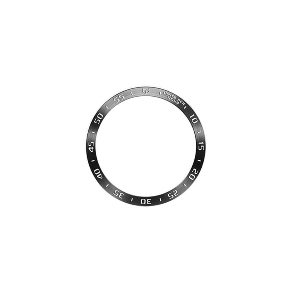 Type A Bezel Ring for Samsung Galaxy Watch6 40mm , Stainless Steel Bezel Case Protector Ring Dial Cover - Black / White Characters - 2