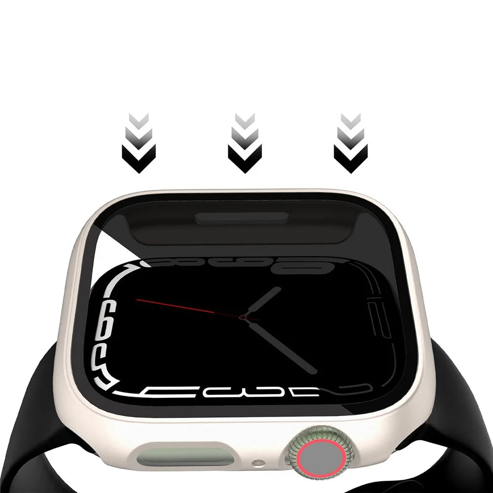 For Apple Watch Ultra 3 / Ultra 2 / Ultra 49mm Anti-Peep Tempered Glass Screen Film Integrate Hard PC Case Cover - Starlight - 2