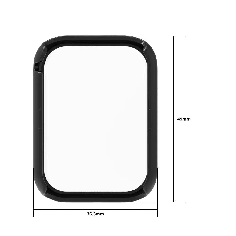 For Huami Amazfit Bip 5 Screen Protector Case Smart Watch Cover with Tempered Glass Film - Black - 6