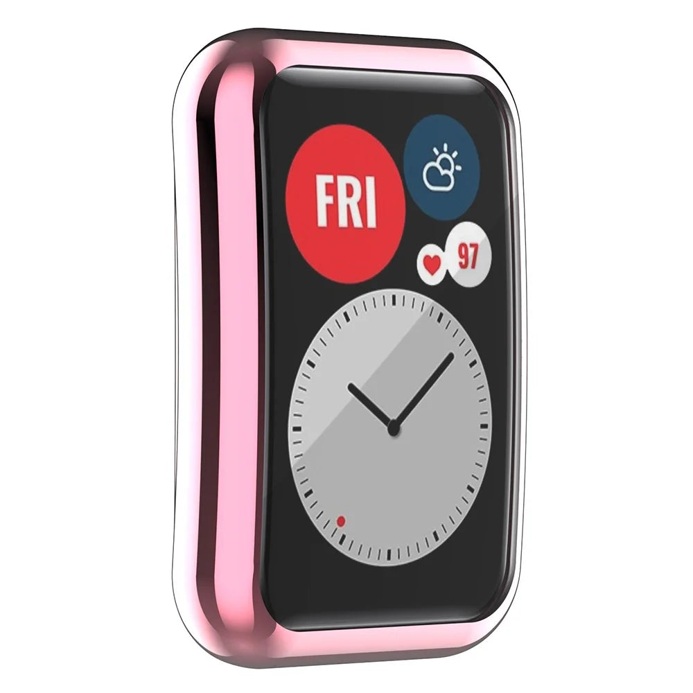 Protective Case for Huawei Watch Fit (TIA-B09 / TIA-B19) / Fit Special Edition (B39) / Fit New , Electroplating TPU Watch Cover - Pink - 3