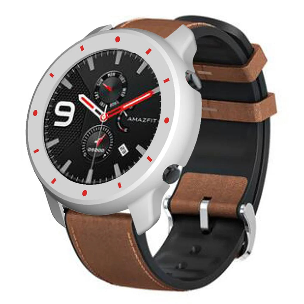 For Huami Amazfit GTR 47mm Anti-collision PC Watch Case Dual Color Design Protective Frame - White+Red - 2