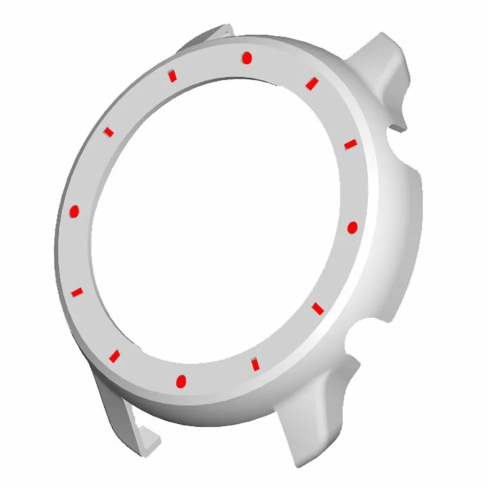 For Huami Amazfit GTR 47mm Anti-collision PC Watch Case Dual Color Design Protective Frame - White+Red - 3