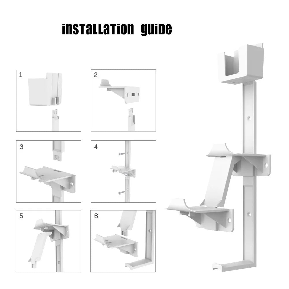 JYS JYS-P5125 For PS5 / PS4 / Xbox / Nintendo Switch Wall Mount ABS Storage Stand Headphone Gamepad Rack - White - 2