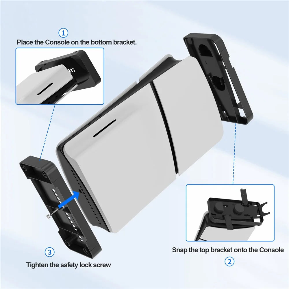 JYS JYS-P5178 Horizontal Stand for Sony PS5 Slim Disc / Digital Game Console Desktop Storage Holder - Black - 3