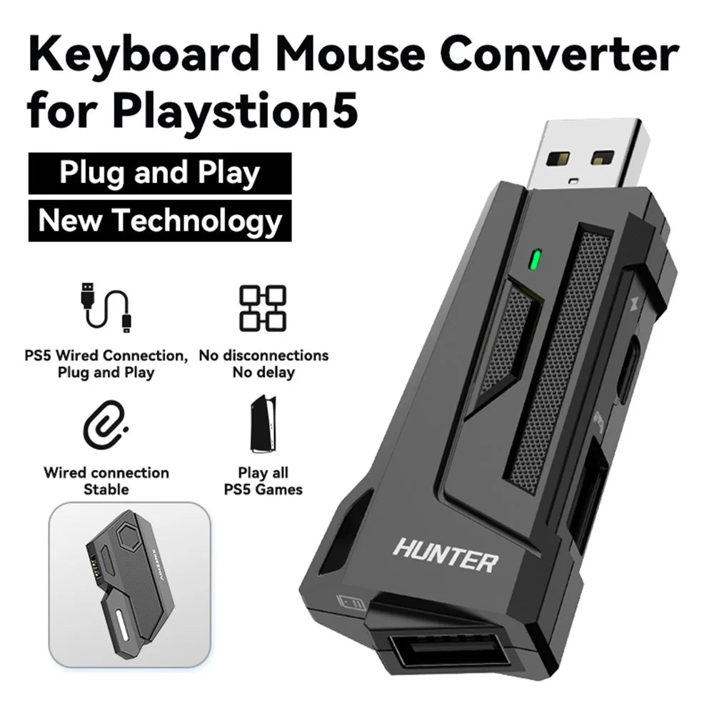 GAMWING Blader Converter + Hunter Adapter + G7 Keyboard + GM86 Mouse Set for Game Console - 2