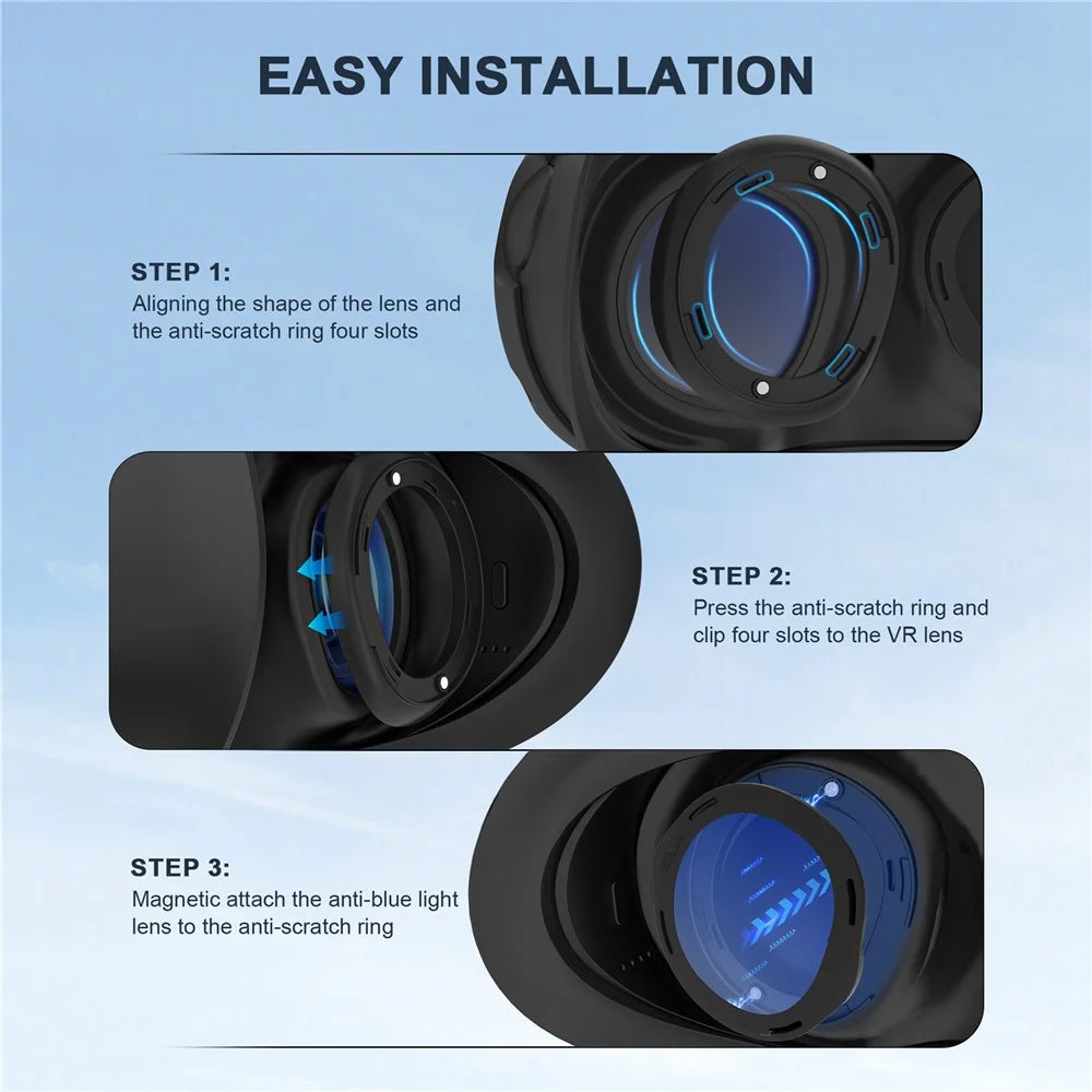 STARTRC GAMES 1 Pair for Meta Quest 3 Anti Blue Light Anti-scratch Lens Protective Cover Set - 3