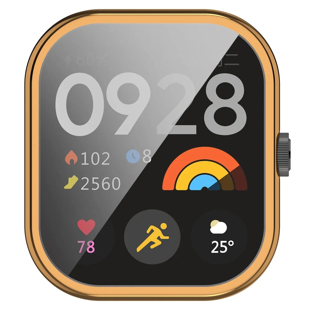 For Xiaomi Redmi Watch 4 TPU Watch Protective Case Electroplating Anti-drop Frame - Rose Gold - 4