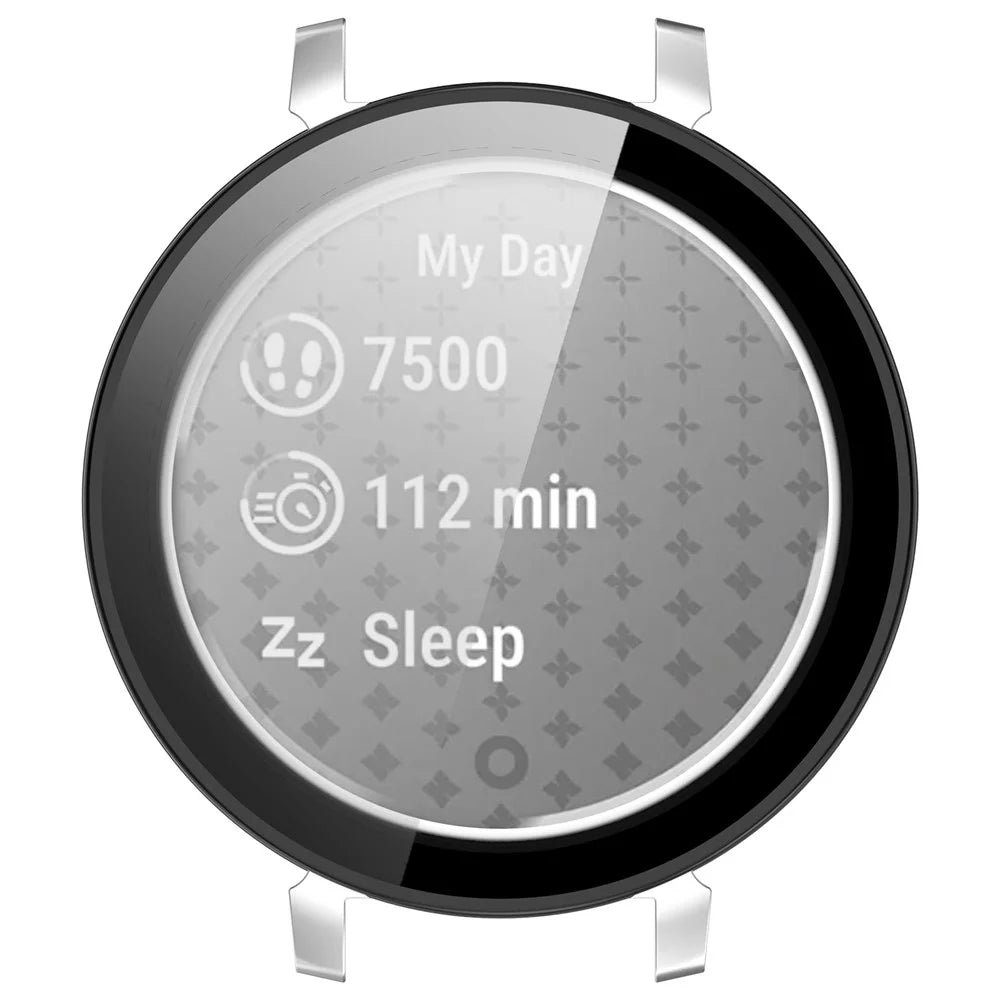 For Garmin Lily 2 Hard PC Watch Protection Case Cover with Tempered Glass Screen Film - Black - 5