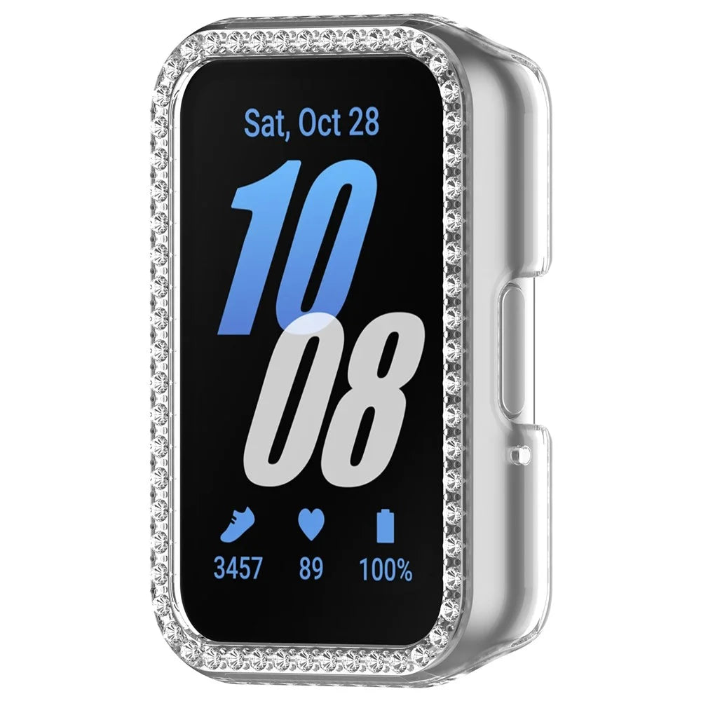 For Samsung Galaxy Fit3 R390 Anti-Collision Watch Case Rhinestone Decor PC Hollow Clear Protective Frame - 5