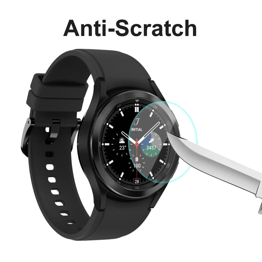 ENKAY HAT PRINCE 5Pcs/Pack 9H Hardness HD Clear 2.15D Arc Edge 0.2mm Tempered Screen Guard Protector for Samsung Galaxy Watch4 Classic 46mm - 5