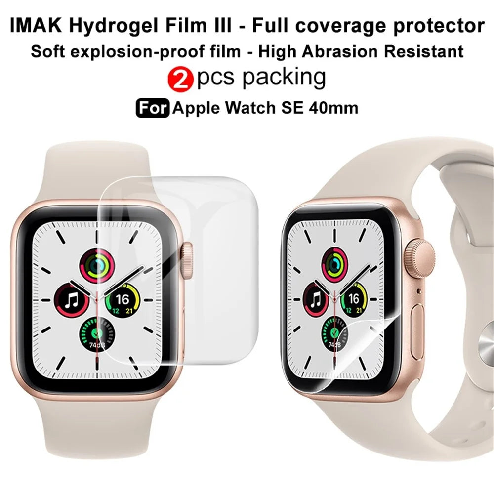 IMAK 2Pcs / Set for Apple Watch SE3 / SE2 / SE1 / 6 / 5 / 4 40mm Hydrogel Film III Curved Surface Transparent Soft TPU Screen Protector - 4