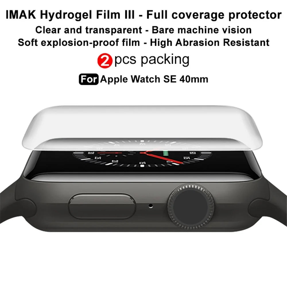 IMAK 2Pcs / Set for Apple Watch SE3 / SE2 / SE1 / 6 / 5 / 4 40mm Hydrogel Film III Curved Surface Transparent Soft TPU Screen Protector - 6