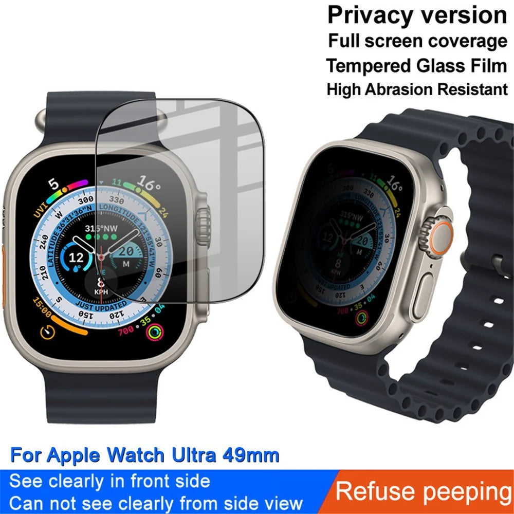 IMAK For Apple Watch Ultra 3 / Ultra 2 / Ultra 49mm Full Coverage Anti-Spy Tempered Glass Protector Anti-Peep Smartwatch Screen Film - 2