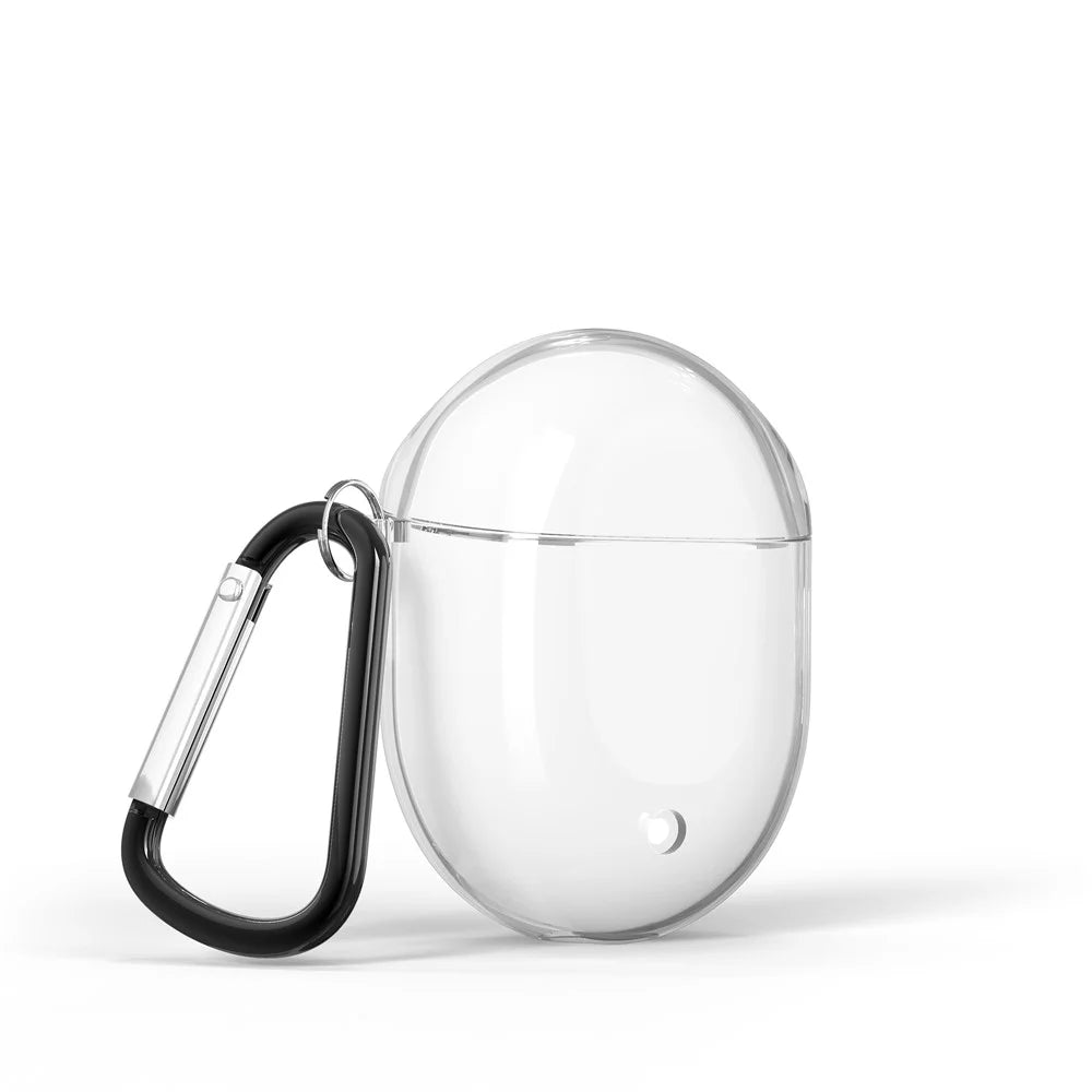 Solid Color TPU Case with Carabiner for Google Pixel Buds 2 - Transparent - 1