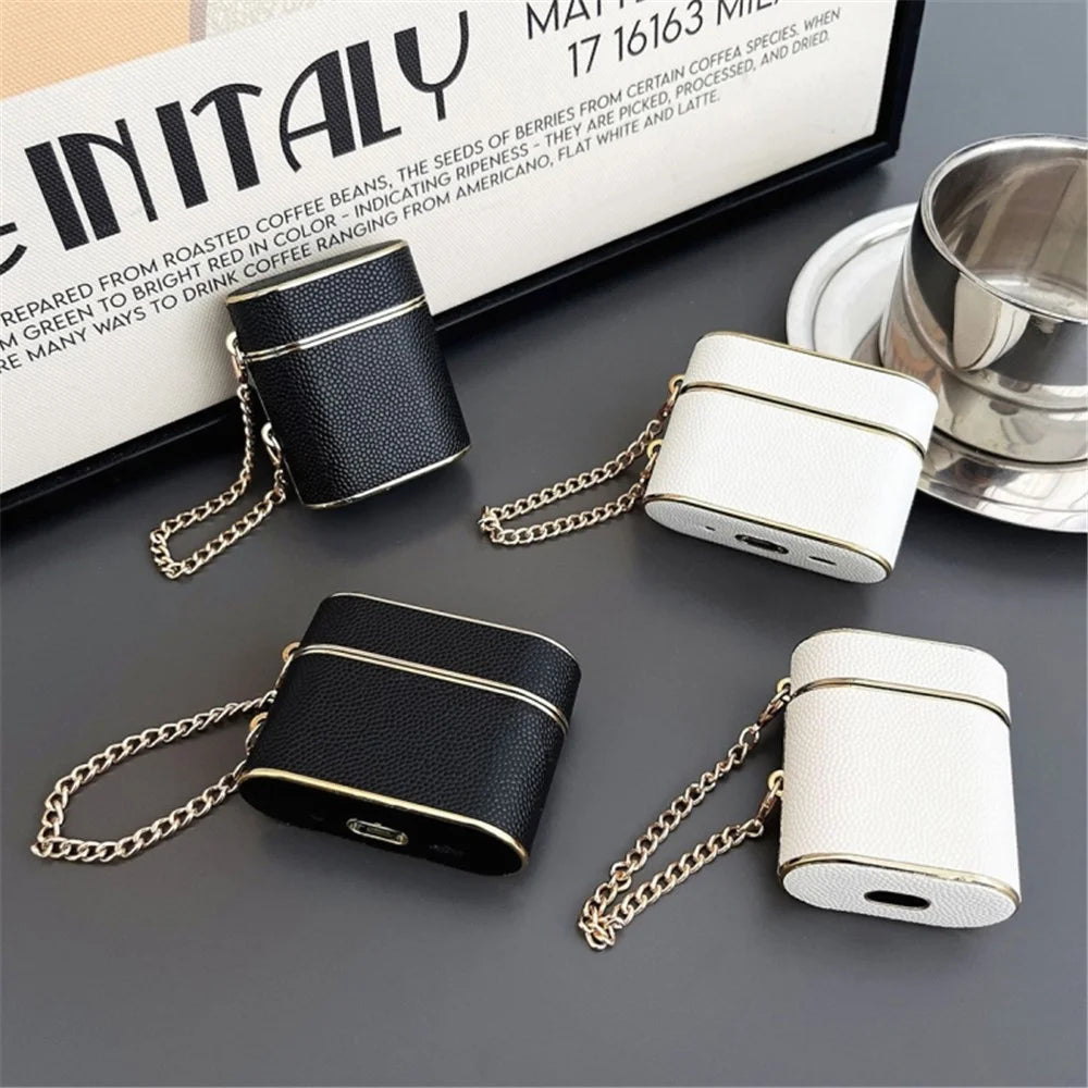 For Apple AirPods 3 Earphone Case Cylinder Shape Leather+PC Earbud Cover with Strap - Black - 7