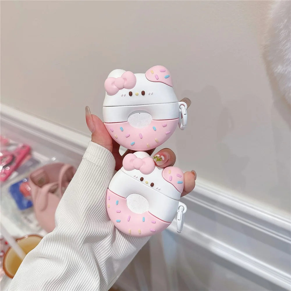 For AirPods Pro 2 / Pro Lovely Bowknot Donut Earphone Case PVC Protective Cover - 6
