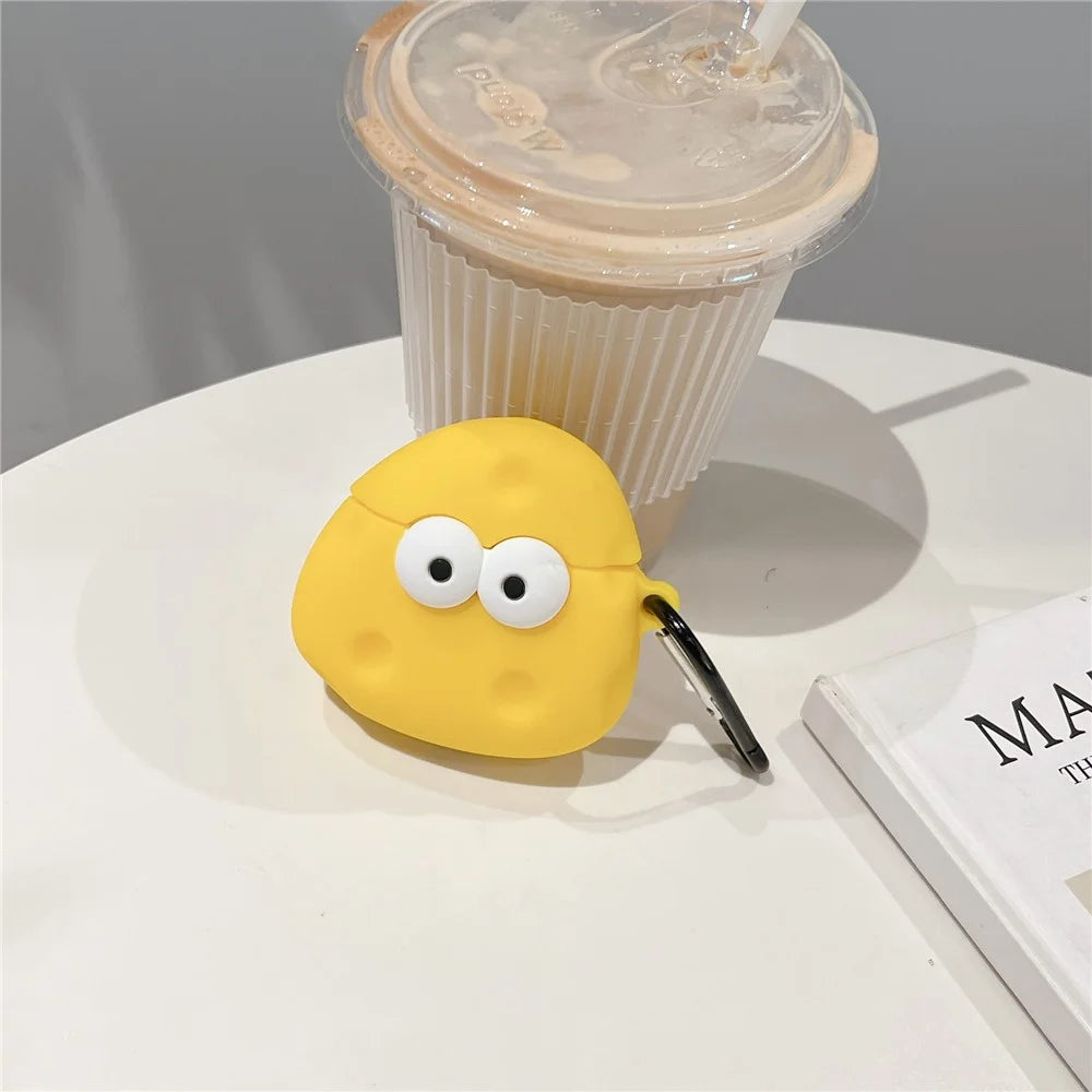 For Apple AirPods with Wireless Charging Case (2019) / AirPods with Charging Case (2019) (2016) Cartoon Cheese Silicone Cover - 2