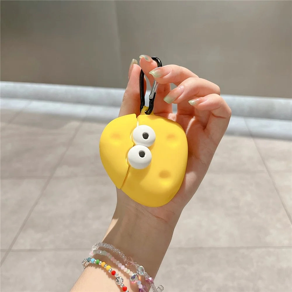 For Apple AirPods with Wireless Charging Case (2019) / AirPods with Charging Case (2019) (2016) Cartoon Cheese Silicone Cover - 3