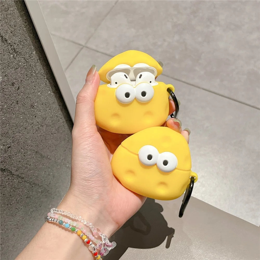 For Apple AirPods with Wireless Charging Case (2019) / AirPods with Charging Case (2019) (2016) Cartoon Cheese Silicone Cover - 5