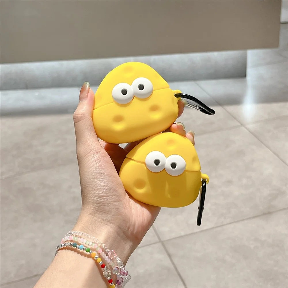 For Apple AirPods with Wireless Charging Case (2019) / AirPods with Charging Case (2019) (2016) Cartoon Cheese Silicone Cover - 6