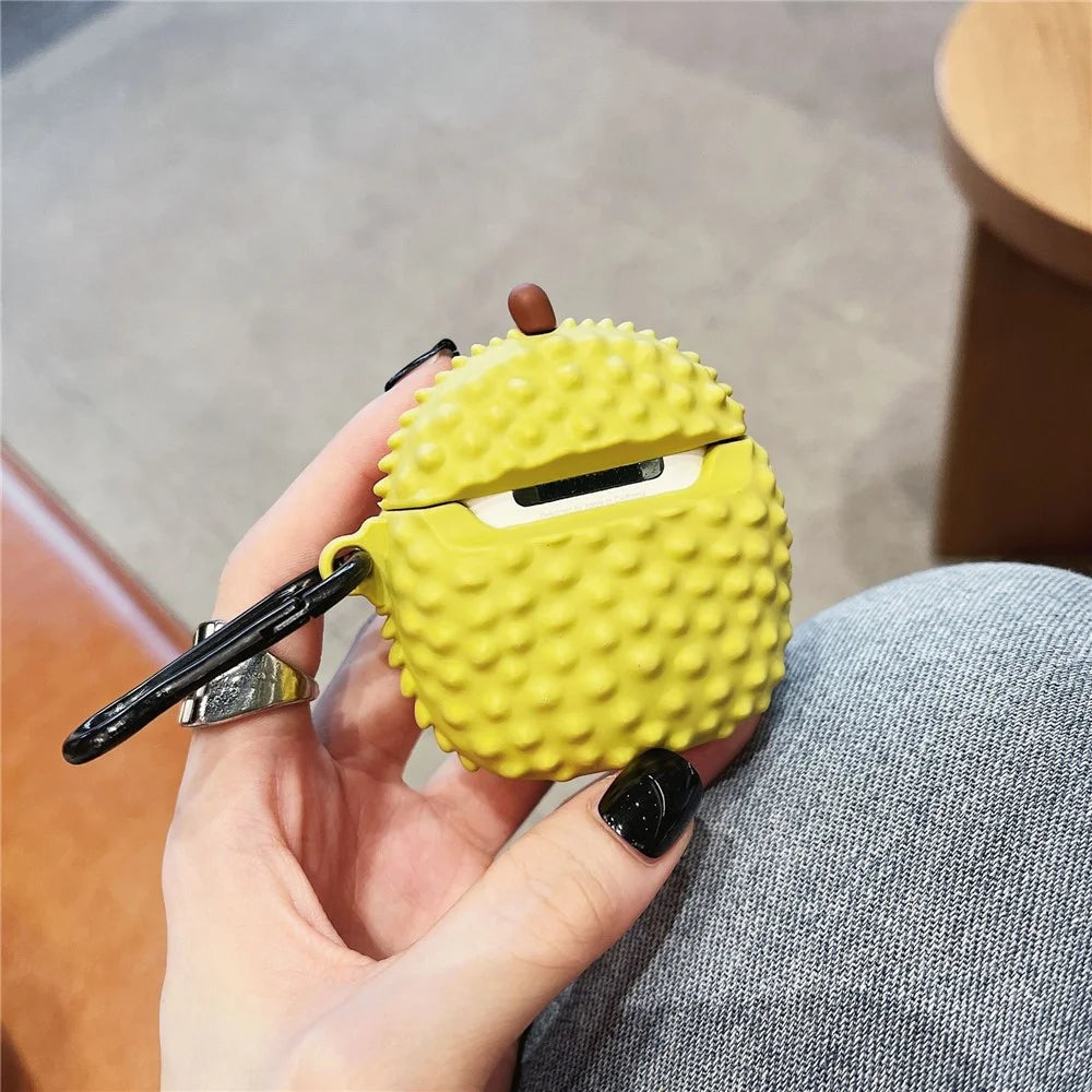 For Apple AirPods with Wireless Charging Case (2019) / AirPods with Charging Case (2019) (2016) Hedgehog Durian Silicone Cover - 4