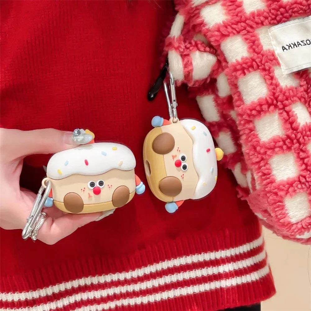 For AirPods Pro / Pro 2 Cartoon Cake Silicone Protective Case with Anti-Lost Buckle - 4