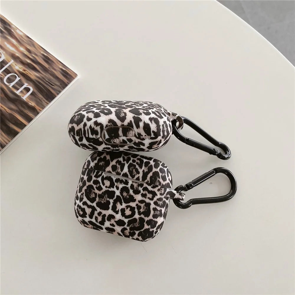 For Apple AirPods Pro 2 Charging Case Cover Leopard Print Pattern TWS Earbuds Silicone Case with Buckle - 4