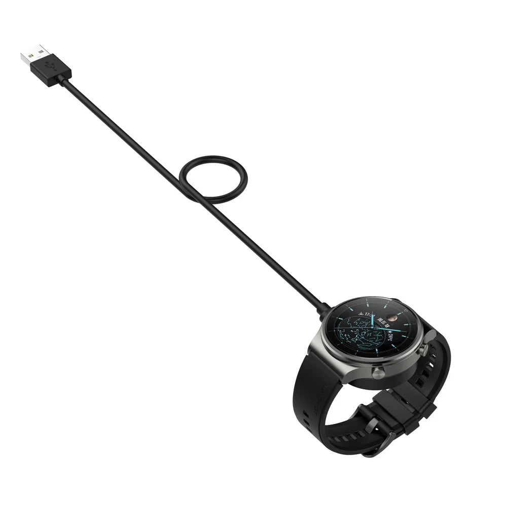 Smart Watch USB Cable Wireless Charger Dock for Huawei Watch GT 5 46mm 41mm / Watch D / Watch GT Runner / GT 3 46mm / Watch 3 / 3 Pro - Black - 3
