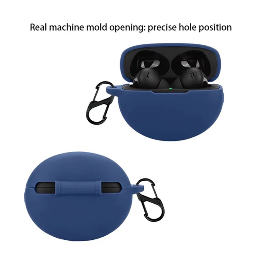 For OnePlus Buds Pro 3 Bluetooth-compatible Earphones Case Soft Silicone Cover with Anti-Lost Buckle - Matcha Green - 4