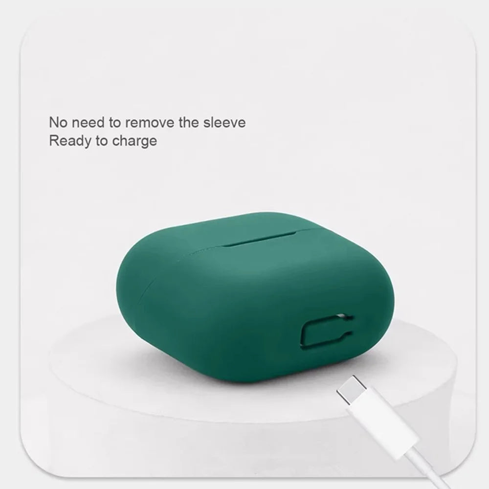 For Samsung Galaxy Buds3 Pro Bluetooth-compatible Earphones Case Soft Silicone Cover with Anti-Lost Buckle - Blackish Green - 4