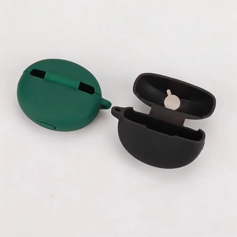 For Oppo Enco X3 Charging Case Cover Bluetooth-compatible Earbuds Soft Silicone Cover with Anti Lost Buckle - Dark Blue - 7
