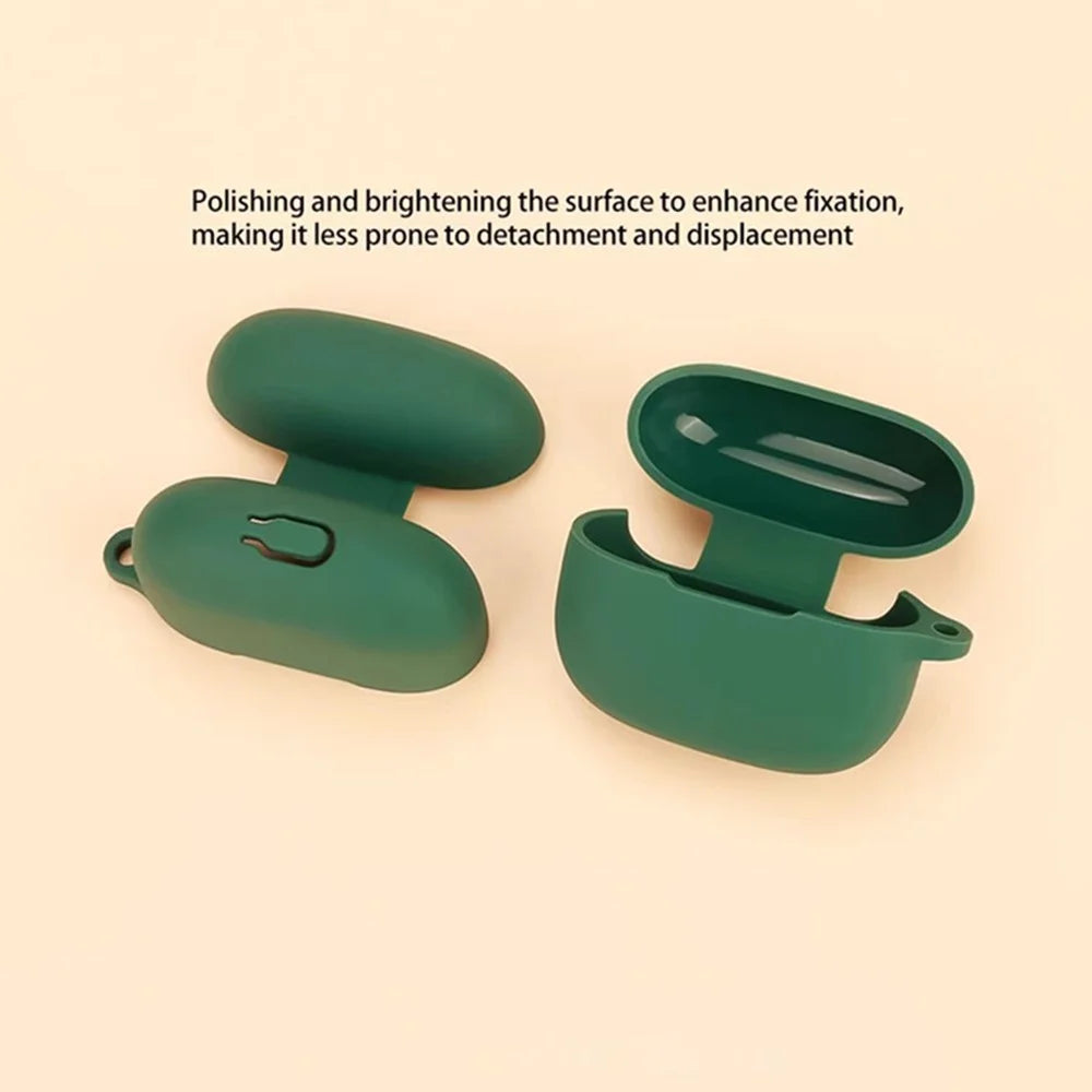 For Honor Choice LCHSE X7 Lite Bluetooth-compatible Earphones Case Soft Silicone Cover with Anti-Lost Buckle - Blackish Green - 7