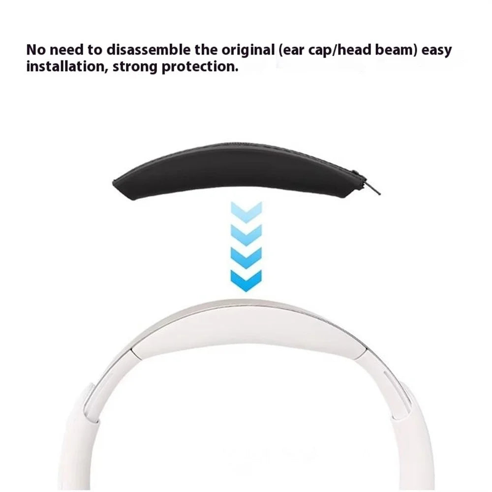 For iKF Solo Headphones Silicone Headband Cover Head Beam Protective Cushion Sleeve - Black - 2