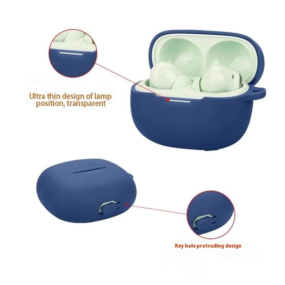 For Xiaomi Redmi Buds 6 Pro Case with Anti Lost Buckle Bluetooth-compatible Earbuds Silicone Protective Cover - White - 3