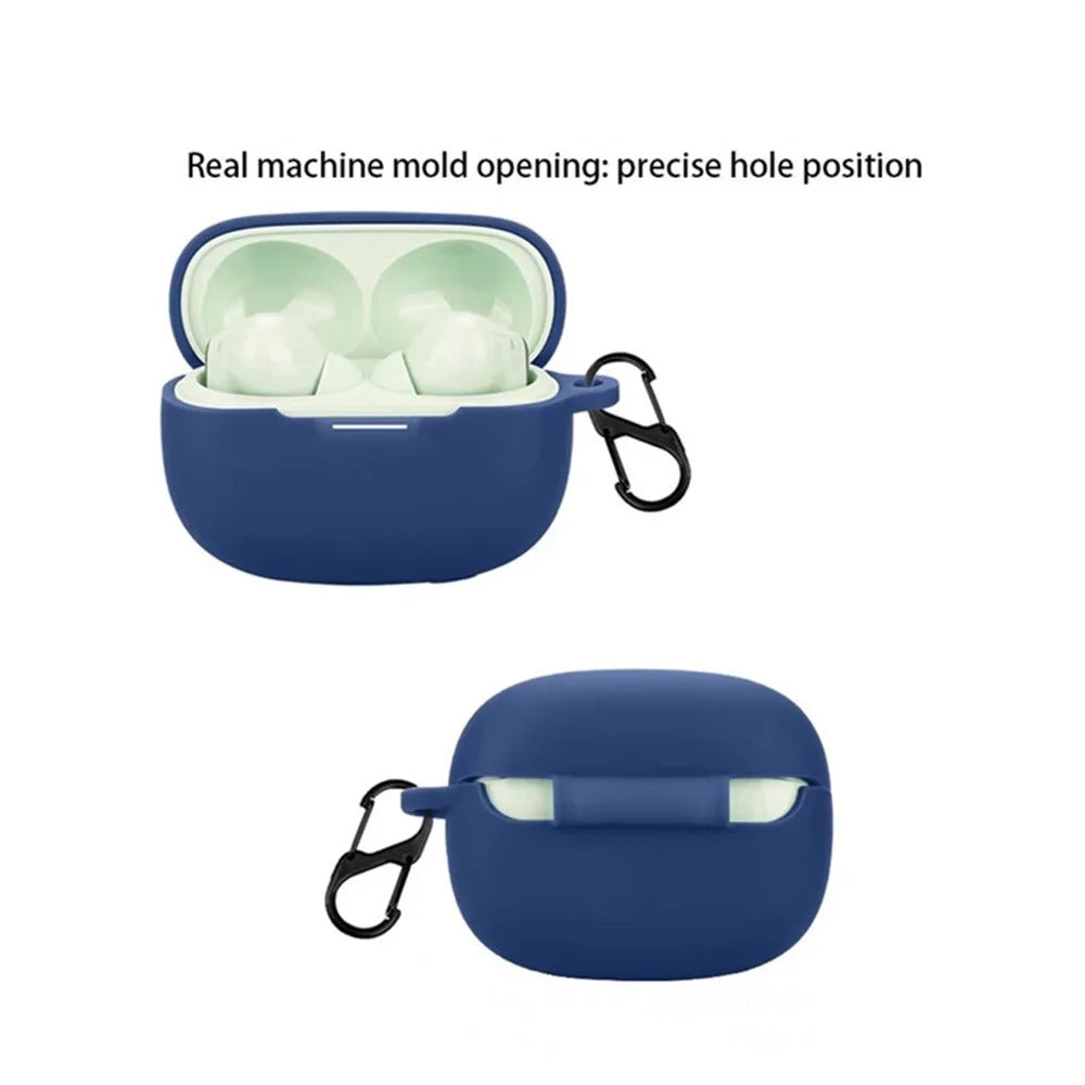 For Xiaomi Redmi Buds 6 Pro Case with Anti Lost Buckle Bluetooth-compatible Earbuds Silicone Protective Cover - White - 4