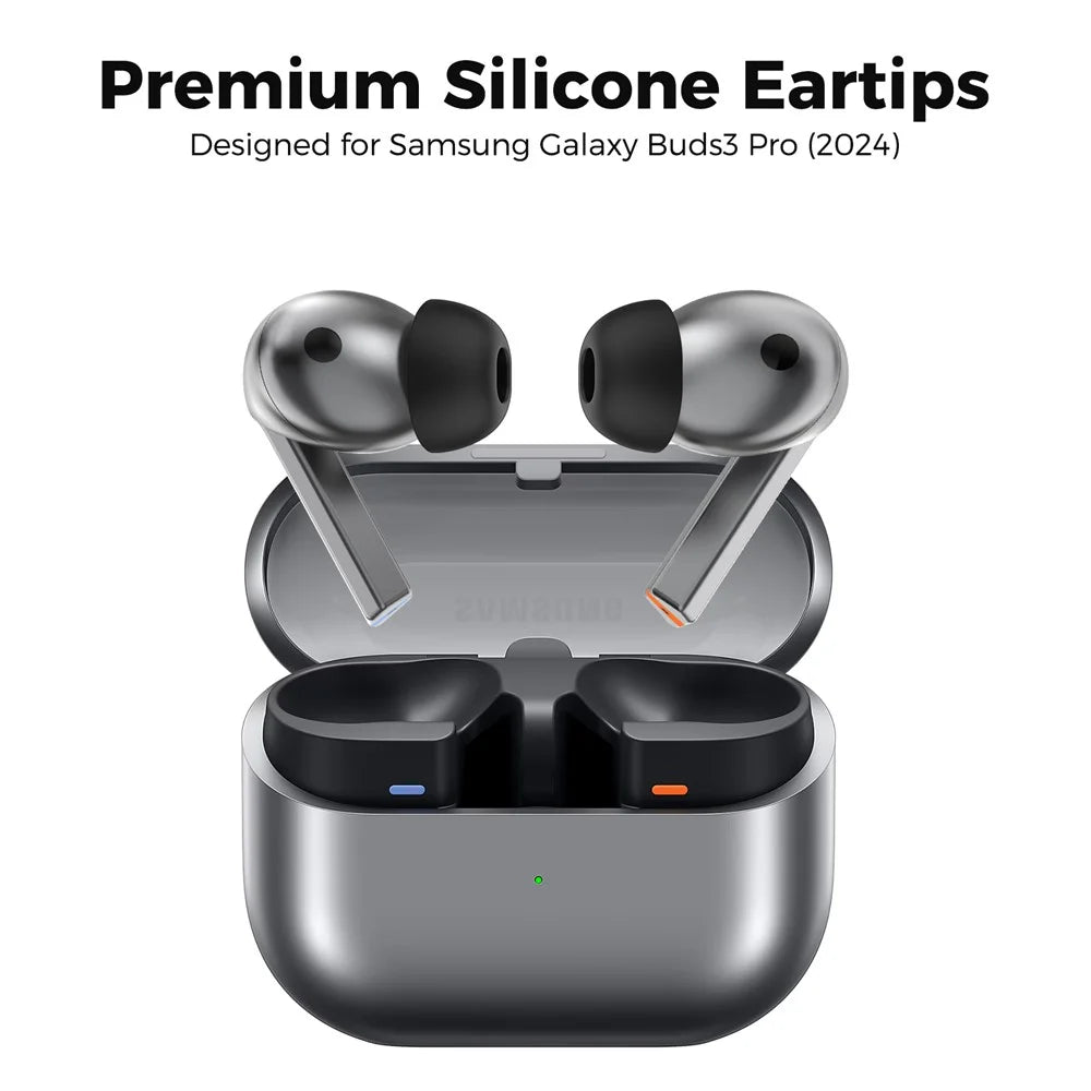 AHASTYLE WG173 1Pair L Silicone Eartips for Samsung Galaxy Buds3 Pro Bluetooth-compatible Earbuds Replacement Tips - White - 2