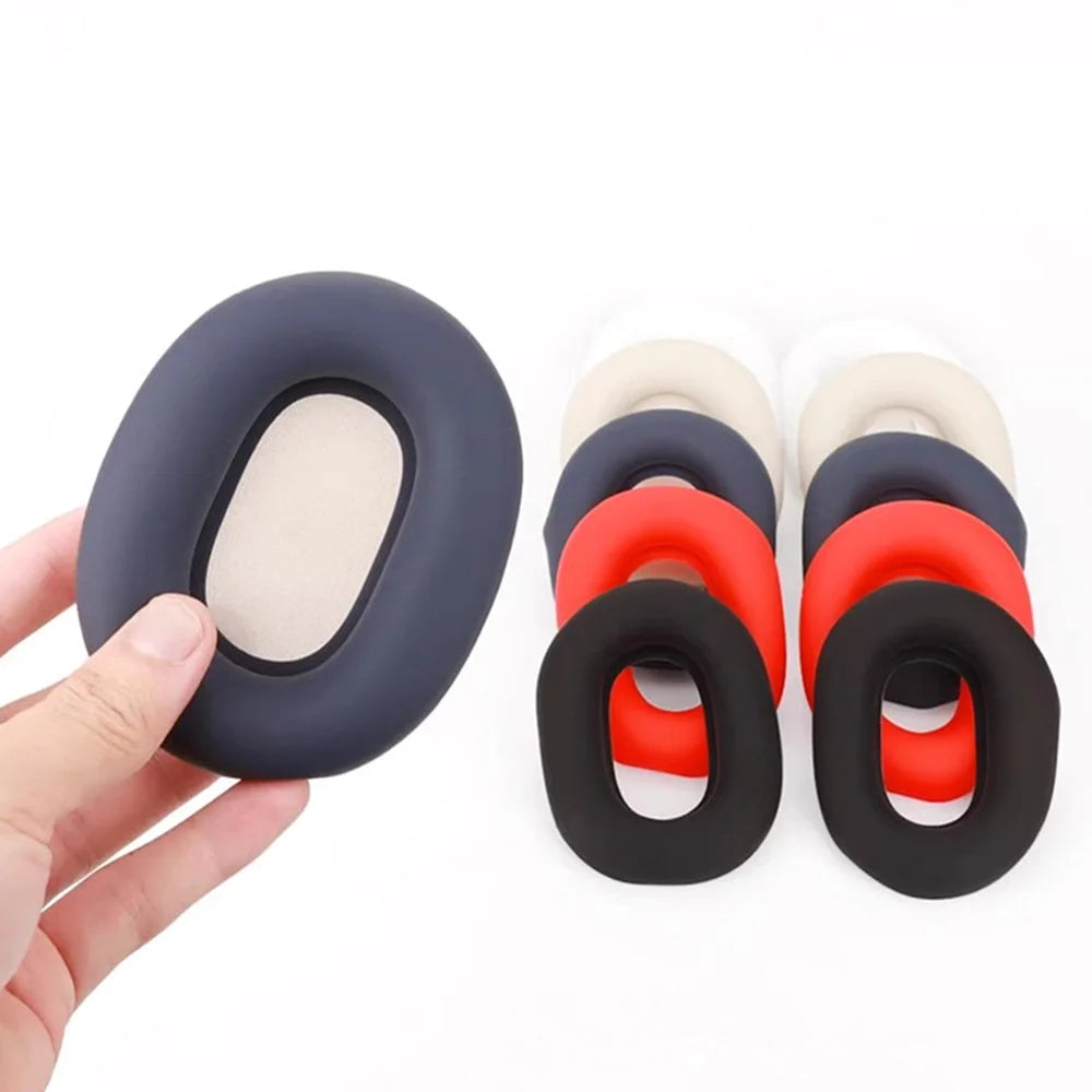 For Sony WH-1000XM5 Headphones Protection Set Headband Cover + Outer Earcup Cover + Earmuff Silicone Case - White - 7