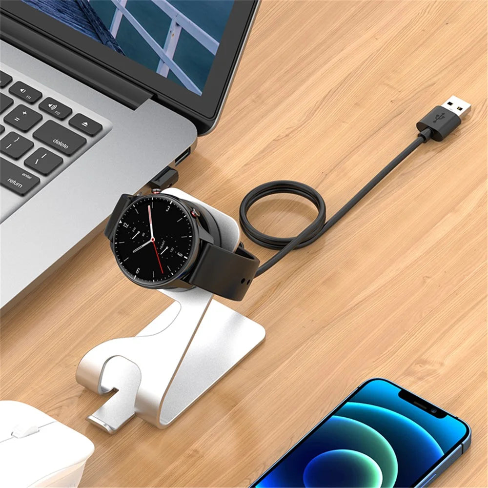 Aluminum Alloy Bracket Charging Dock Smart Watch Charger for Huami Amazfit GTS 2 Mini / Bip 3 / GTR Mini (A2174) - Silver - 6